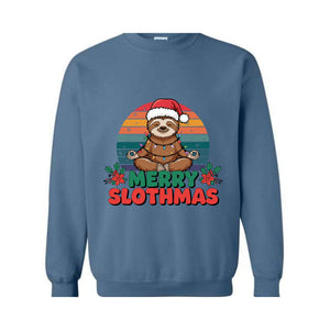 Merry Slothmas Sweatshirt, Yoga Lover Gifts, Pilates Christmas Gift