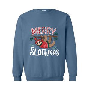 Merry Slothmas Sweatshirt, Trendy Christmas Hoodie, Funny Christmas Sweater, Sloth Lover Gift, Sloth Christmas Hoodie