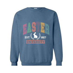 Easter University Sweatshirt, Easter Sweatshirt, College Sweatshirt, Happy Easter Day, Bunny Sweatshirt, Rabbit Sweatshirt, Easter Crewneck