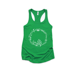 Wreath Tank Top, Witch Lover Tank Top, Crystal Tank Top, Mystic Tank Top, Spiritual Tank Top, Mystical Tank Top