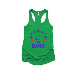 Just Here To Bang Tank Top, 4th Of July Tank Top, Mercia Tank, USA Tank Top, Independence Day Tank Top, 4th July Gift, Patriotic Tank Top