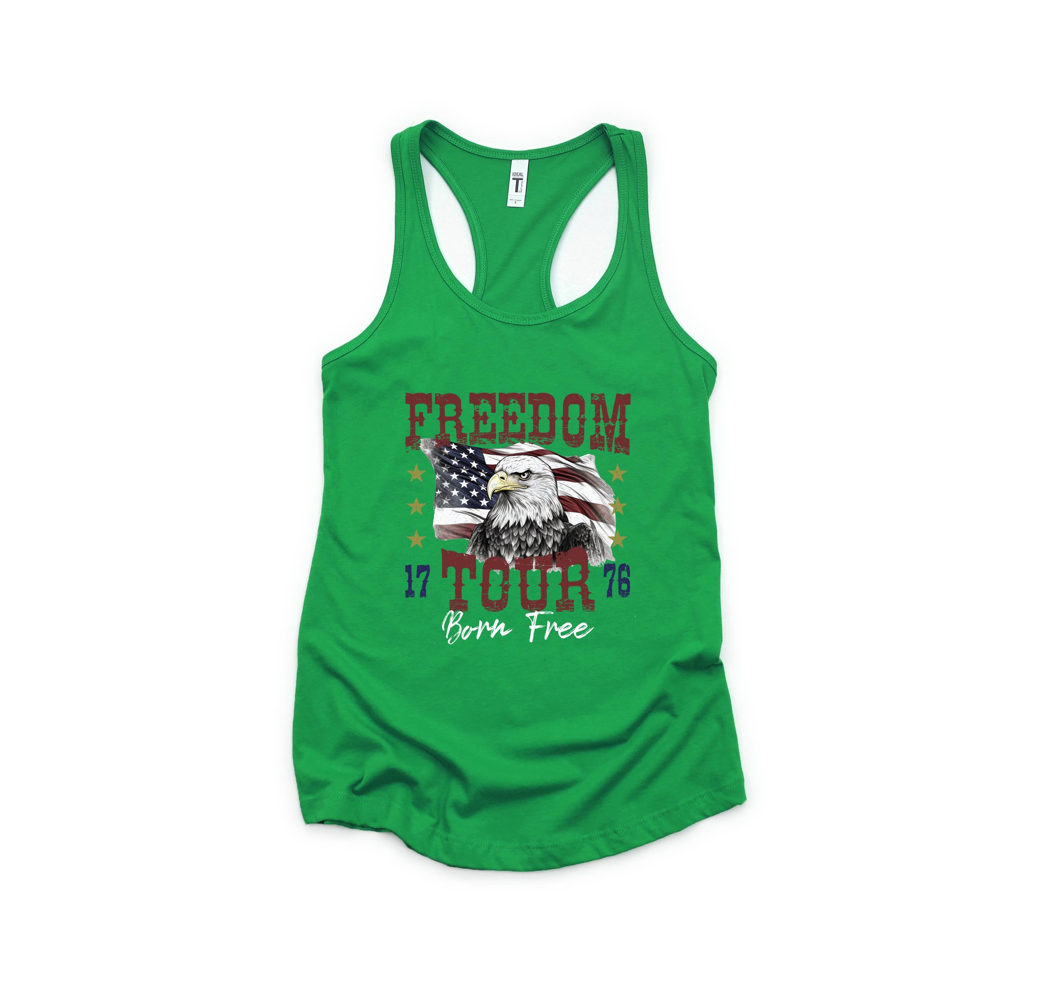 Freedom Tour Born Free Tank Top, USA Tank Top, Independence Day, 4th Of July Tank Top, USA Shirt, Fourth Of July Outfit, Bald Eagle Shirt