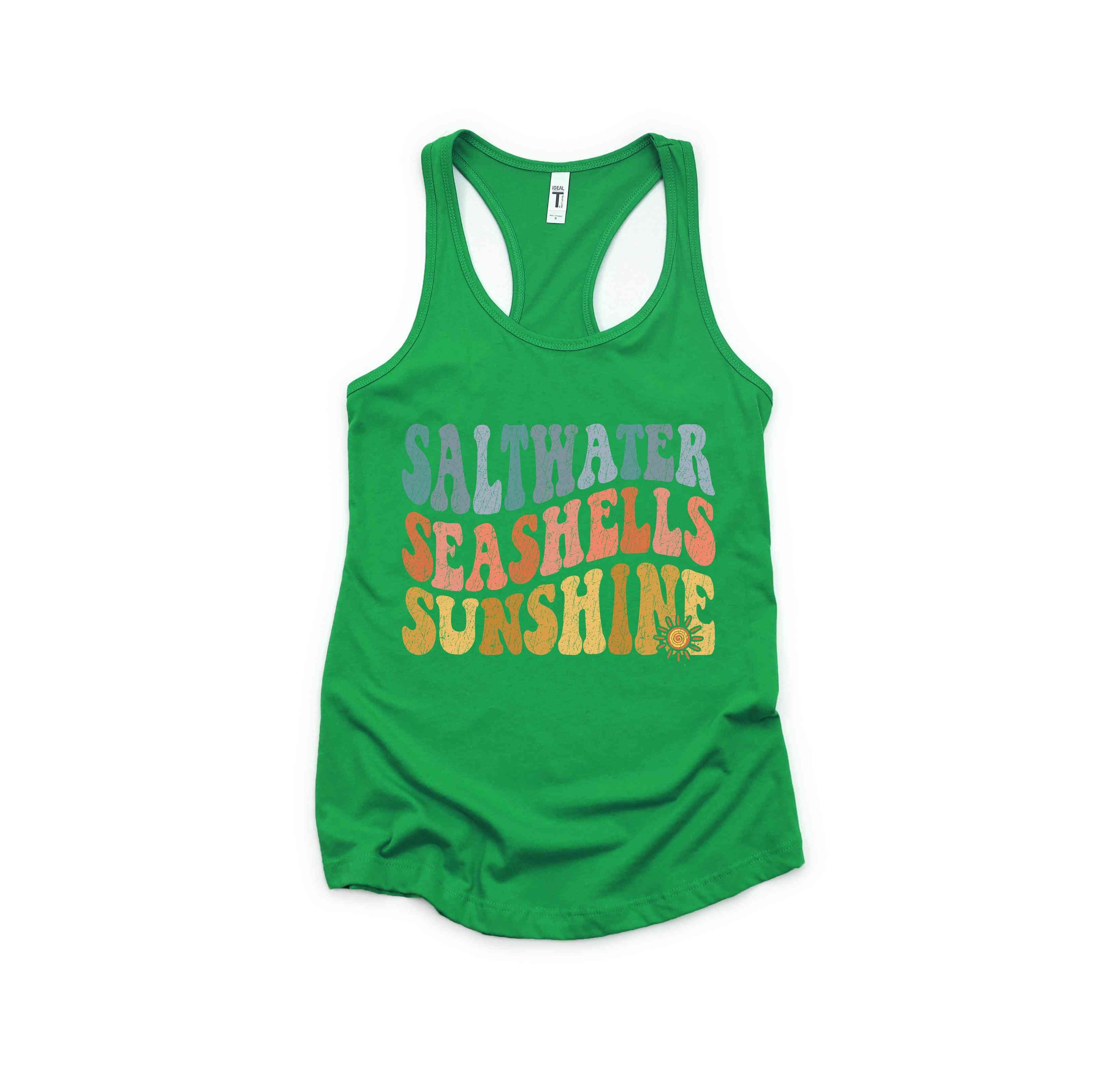 Saltwater Seashells Sunshine Tank Top, Hello Summer, Travel Tee, Summer Clothing, Sunshine Shirt, Beach Top, Summer Tank Tops, Beach Vibes