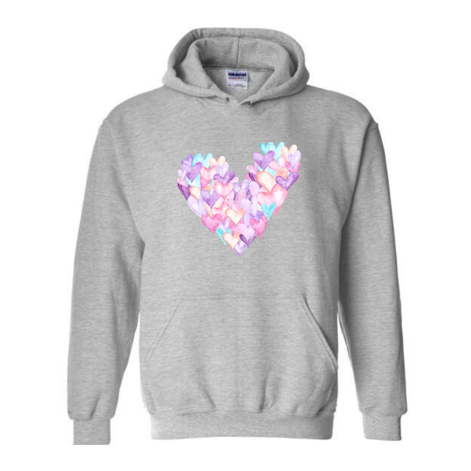 Cute Brushstroke Heart Sweatshirt, Happy Valentines Day Hoodie, Valentines Day Gift, Girls Valentine Tees, Heart Sweatshirt