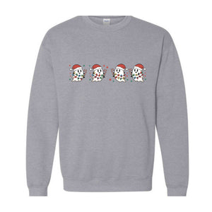 Cute Christmas Ghost Sweatshirt, Christmas Skeltons Hoodie, Funny Christmas Sweatshirt, Christmas Crewneck, Ghost Cake Christmas