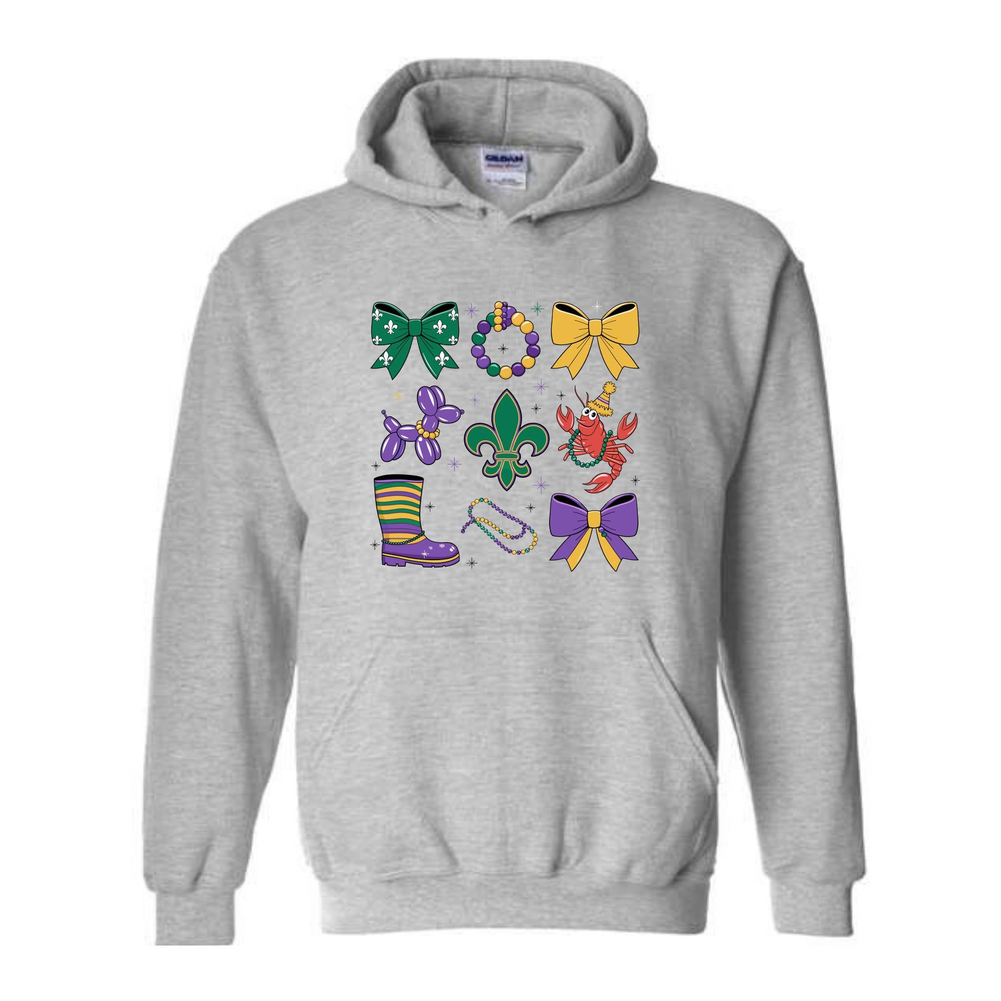 Coquette Mardi Gras Sweatshirt, Bow Mardi Gras Sweatshirt, Mardi Gras Hoodie, Ribbon Mardi Hoodie, Mardi Hoodie