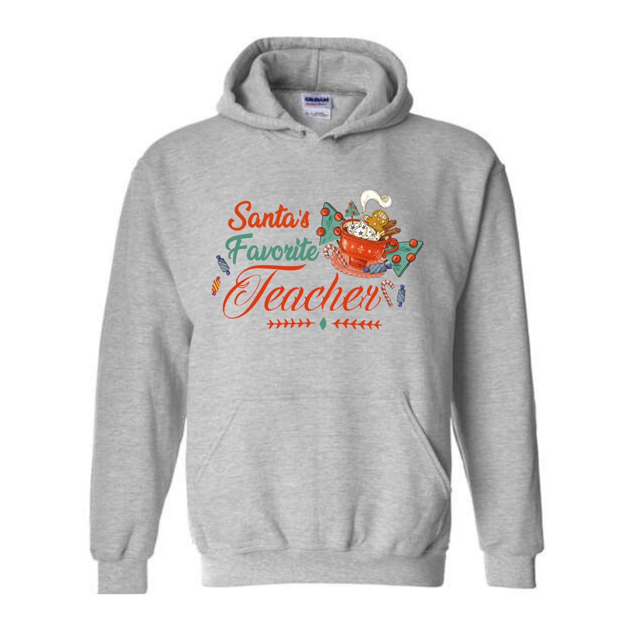 Santa's Favorite Teacher Christmas Shirt, Christmas Teacher Sweatshirt, Santa's Favorite Teacher Sweatshirt, Cute Teacher Christmas Sweater.