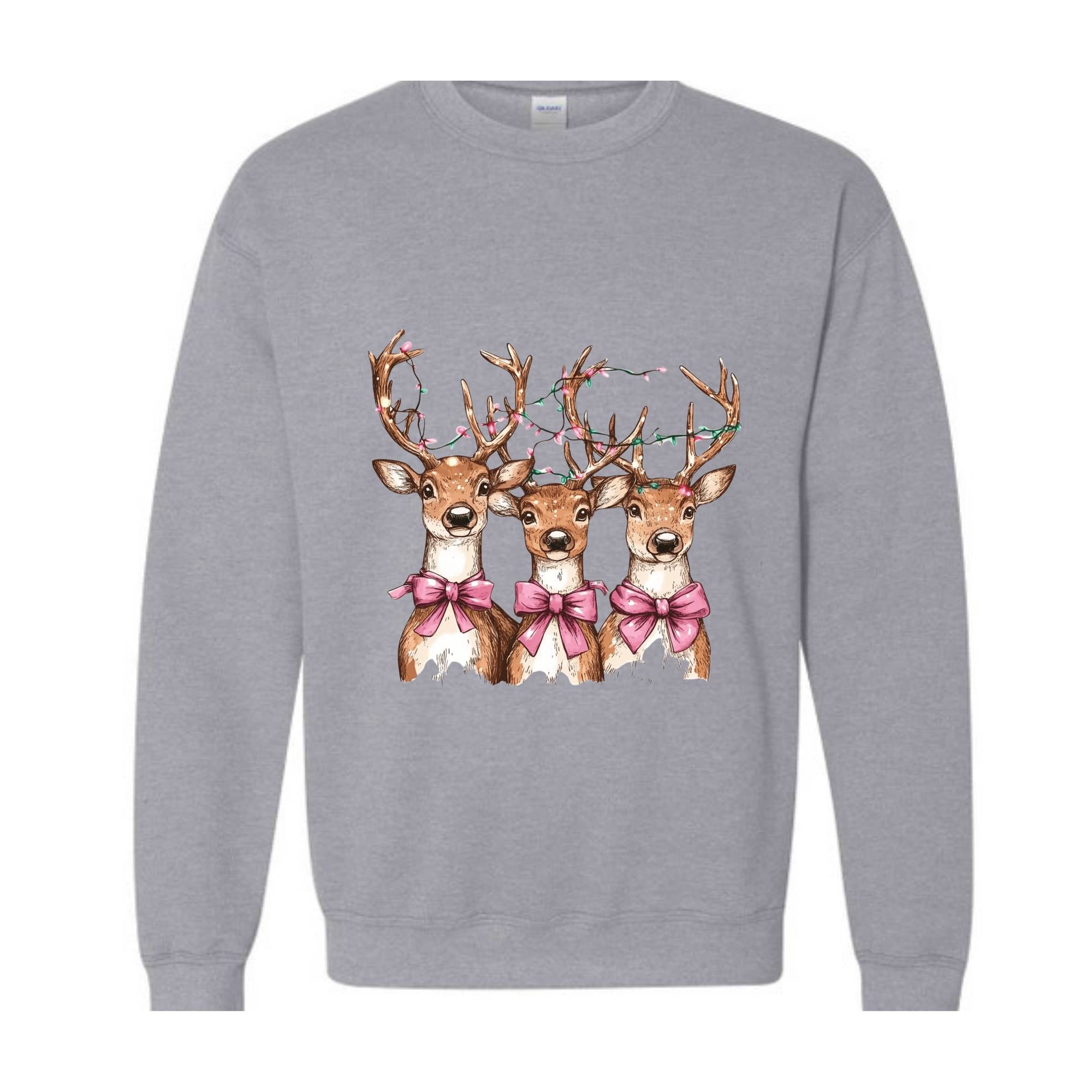 Retro Christmas Deer Sweatshirt, Vintage Deer Christmas Sweater, Cute Christmas Deer Hoodie, Christmas Gifts