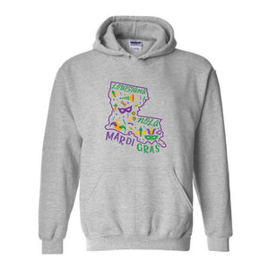 Louisiana Mardi Gras Hoodie , Mardi Gras Dead Sweater, Mardi Gras Carnival Drink Shirt, Fat Tuesday Sweatshirt, Orleans Sweatshirt