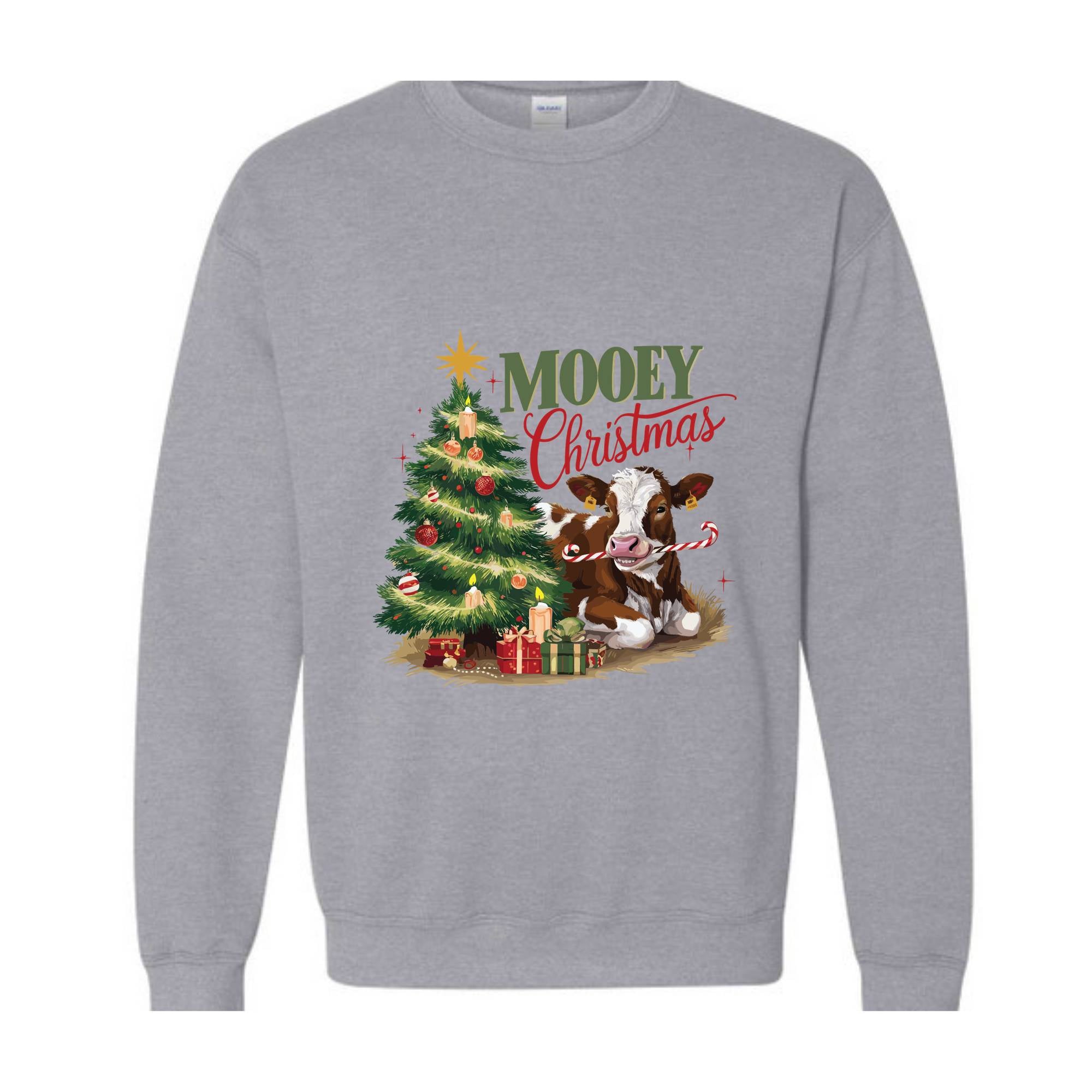 Mooey Christmas Cow Sweatshirt, Cow Lover Gift, Farm Christmas Sweater, Funny Christmas Shirt, Holiday Sweater, Christmas Hoodie