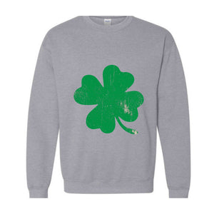 Retro Shamrock Sweatshirt, Clover Sweatshirt, Cute St Patrick’s Day Hoodie, Lucky Hoodie, Irish Hoodie, Four Leaf Clover Hoodie