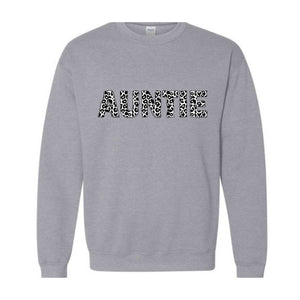 Auntie Sweatshirt, Western Auntie Sweatshirt, Cow Pattern Auntie Sweatshirt, Aunt Sweatshirt, Gift for Aunt, Western Family Gift