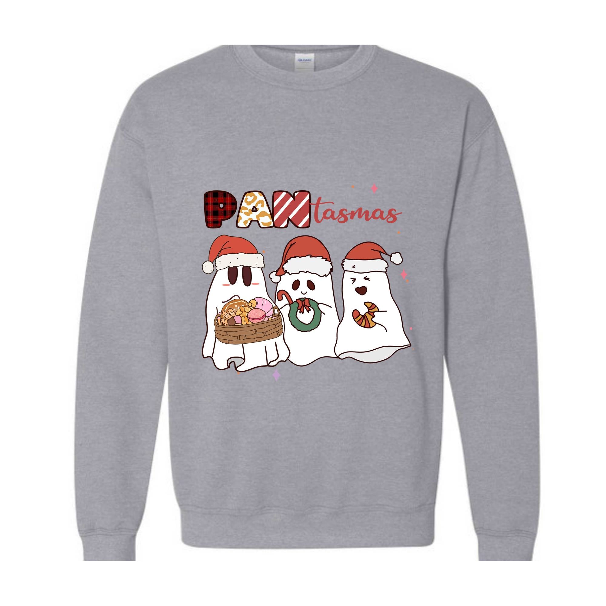 Pantasmas Ghost Chirstmas Sweatshirt, Cute Ghost Sweater, Cute Christmas Sweat, Ghost Santa Sweatshirt, Christmas Party Tee