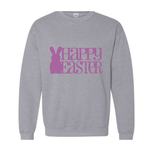 Happy Easter Sweatshirt, Rabbit Sweatshirt, Easter Sweater, Spring Sweatshirt, Easter Gift, Happy Rabbit Sweater