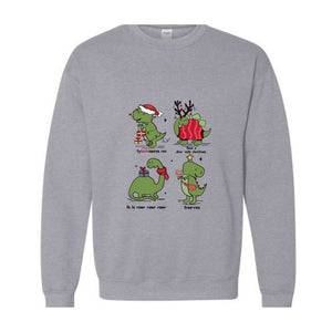 Christmas Dinosaur Sweatshirt, Dinosaur Sweathirt, Christmas Gifts, Dinosaur Lover Sweathirt, Fall Sweatshirt, Christmas Sweatshirt