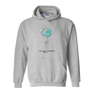 Lets Discover the World Hoodie , Earth Hoodie , Funny Earth Hoodie , The World Hoodie , Earth Back Hoodie , Hand with Earth