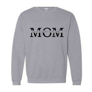 Custom Mama Sweatshirt, Personalized Mom Sweater With Kids Names Sleeve, Pregnancy Reveal Outfit, Birthday Mom Gift, Mothers Day Gift