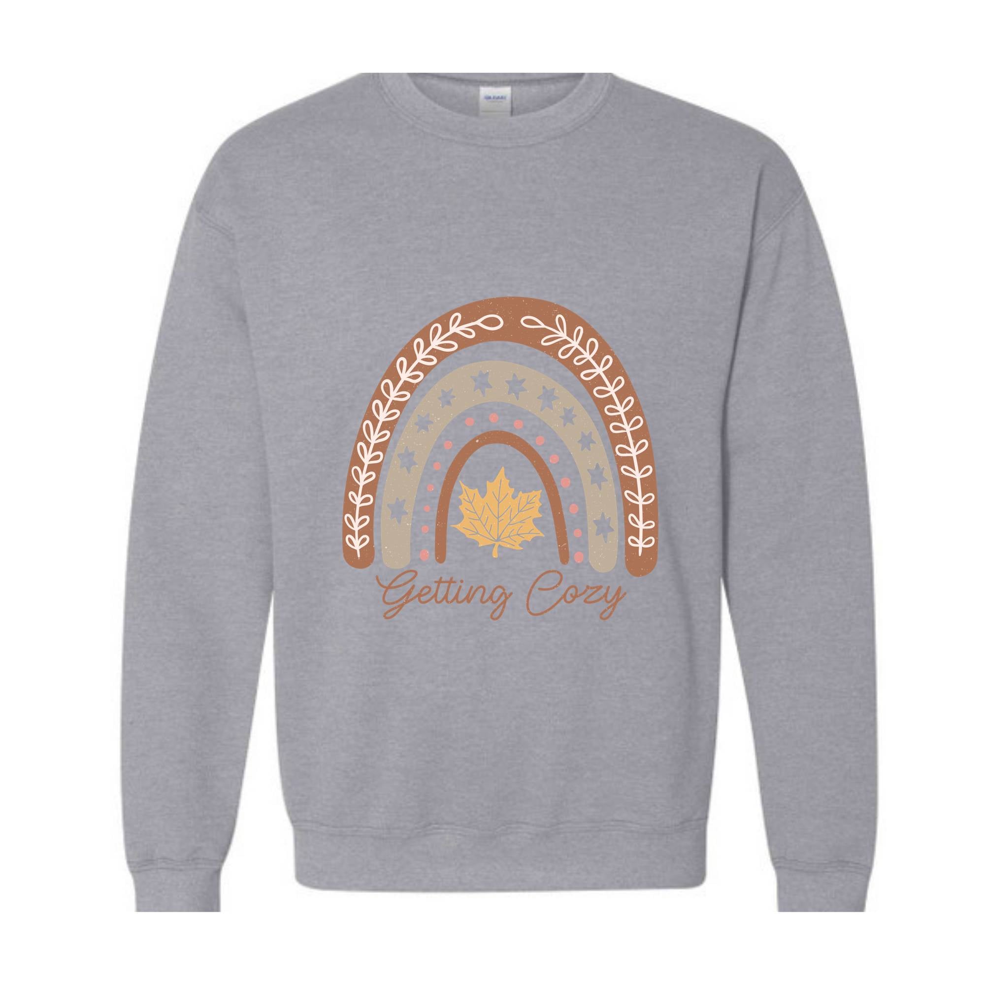 Getting Cozy Sweatshirt, Cute Fall Sweatshirt, Boho Rainbow, Fall Gift, Boho Fall Crewneck, It's Fall Y'all, Autumn Shirt, Cozy Sweater