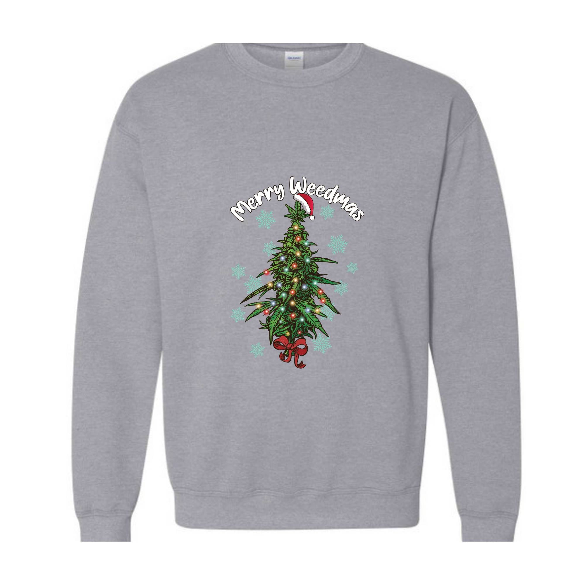 Merry Weedmas Sweatshirt, Christmas Tree Sweatshirt, Christmas Sweatshirt, Santa Claus Sweatshirt, Christmas Gift