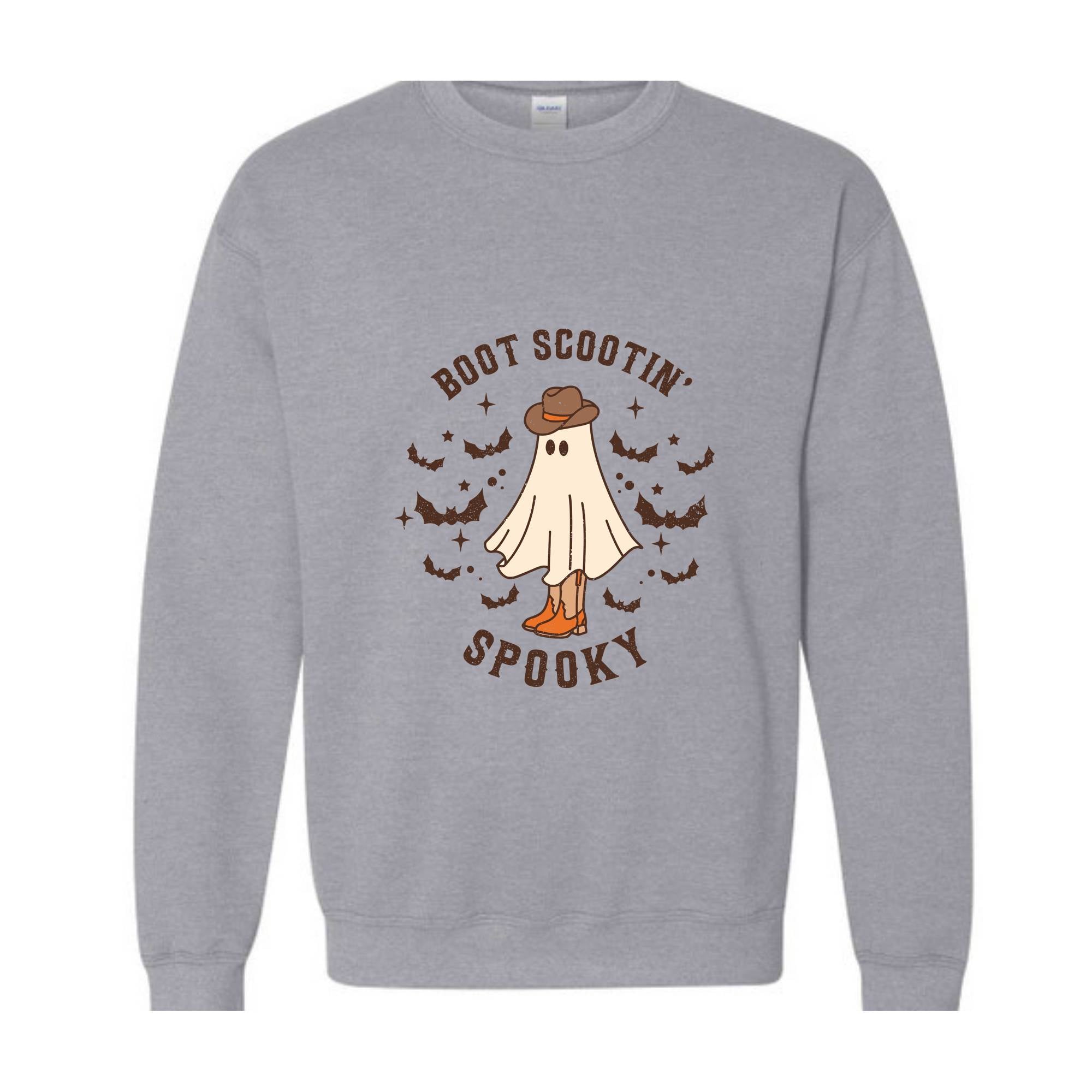 Boot Scootin' Spooky Sweatshirt, Cute Spooky Sweater, Halloween Gifts, Cowboy Ghost, Western Halloween Sweatshirt