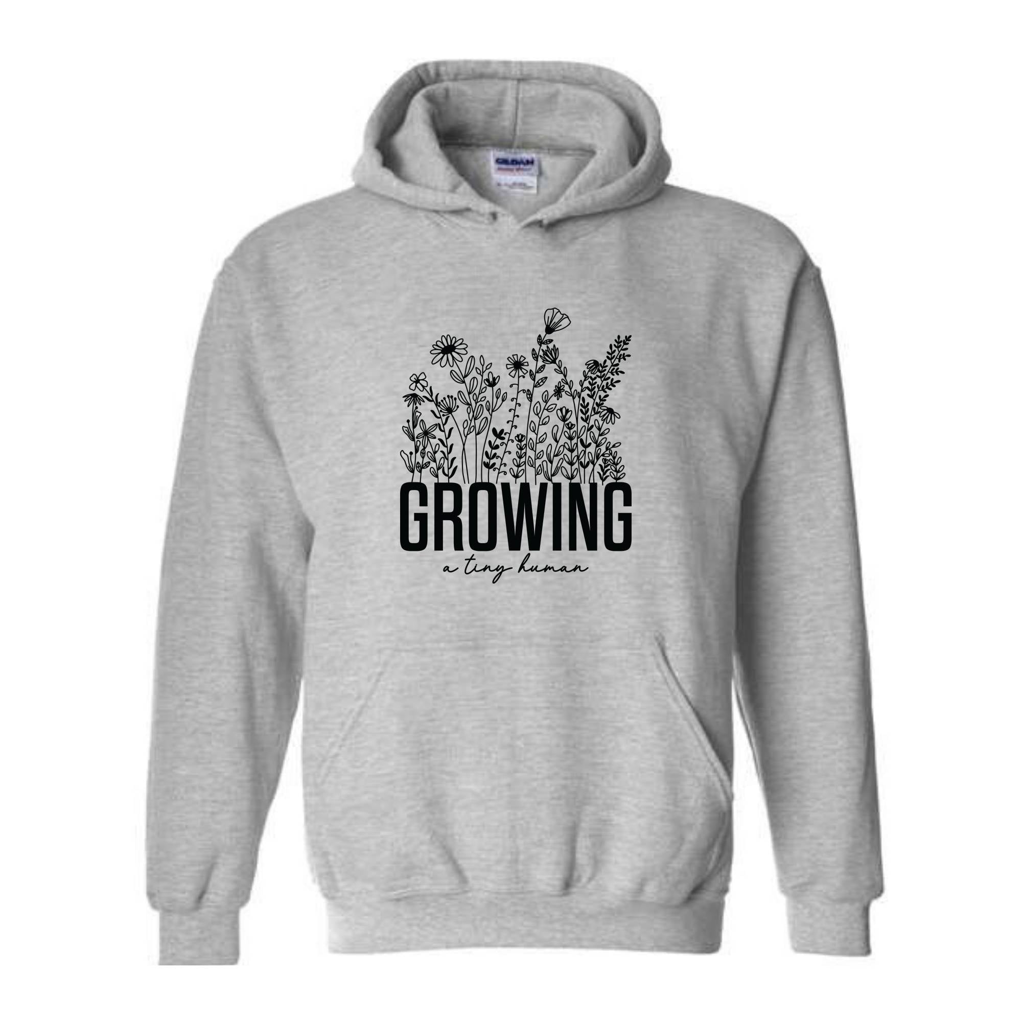 Growing A Tiny Human Hoodie , Funny Maternity Sweatshirt, Baby Announcement Sweatshirt, New Mom Sweatshirt, Pregnancy Sweatshirt