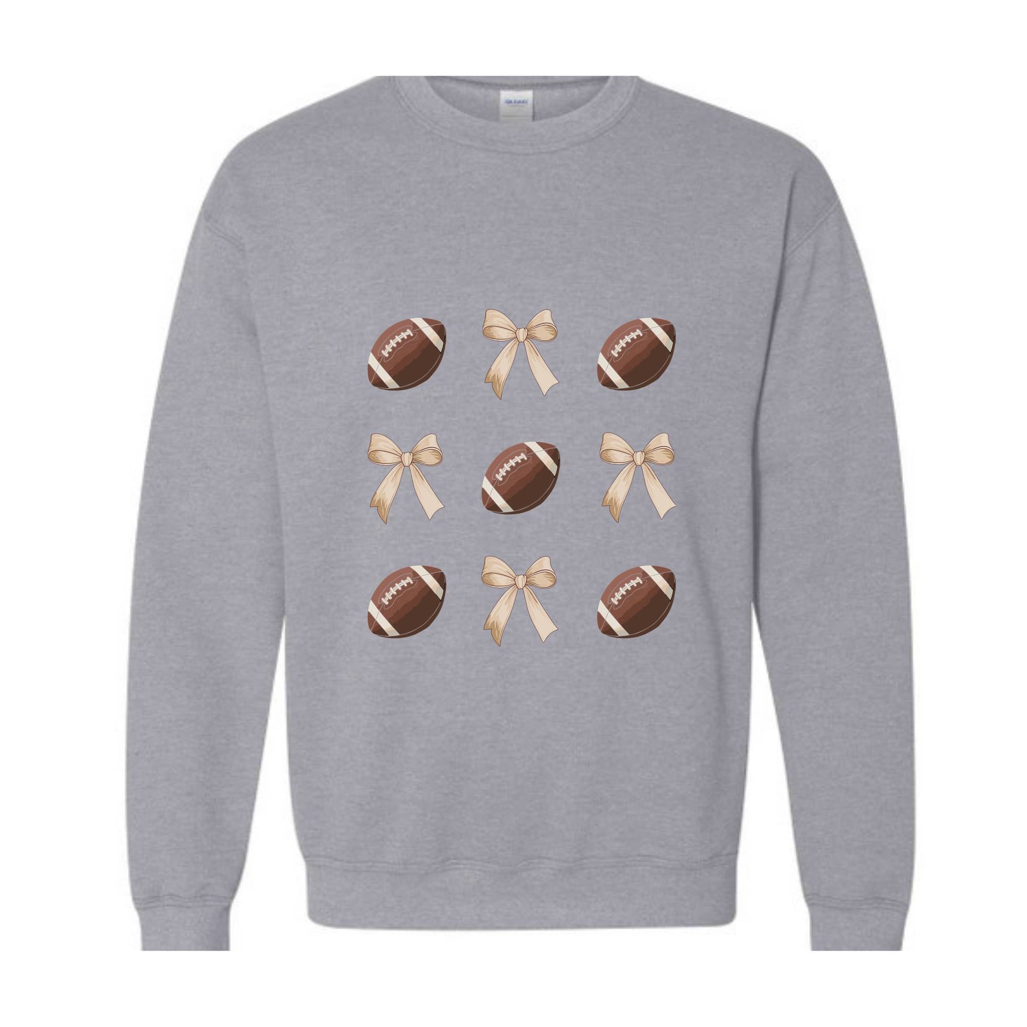 Brown Coquette Football Sweatshirt, Football Mom Hoodie, Sports Mom Gift, Gameday Hoodie, Football Gift, Football Bow Tee, Football Hoodie