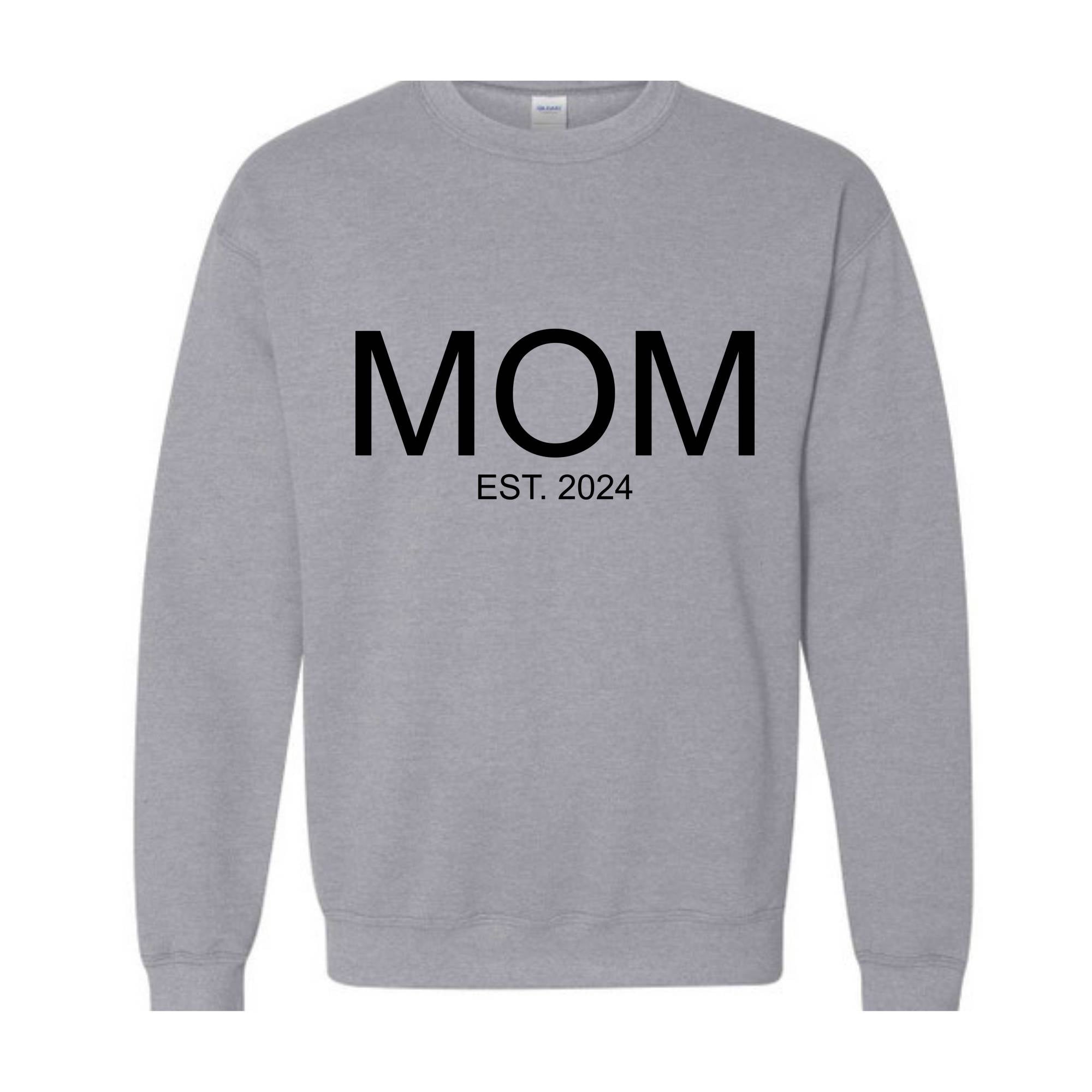 Mom Est Dad Est With Names Sweatshirt, Personalized Mom Est. Sweatshirt, Pregnancy Announcement Sweatshirt Hoodie, Mom Personalization Gift