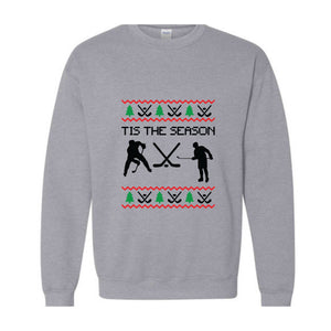 Tis the Season Christmas Hockey Shirt, Funny Ugly Sweater, Christmas Shirt, Holiday Hockey Player Shirt, Hockey Fans Shirt, Winter Shirt