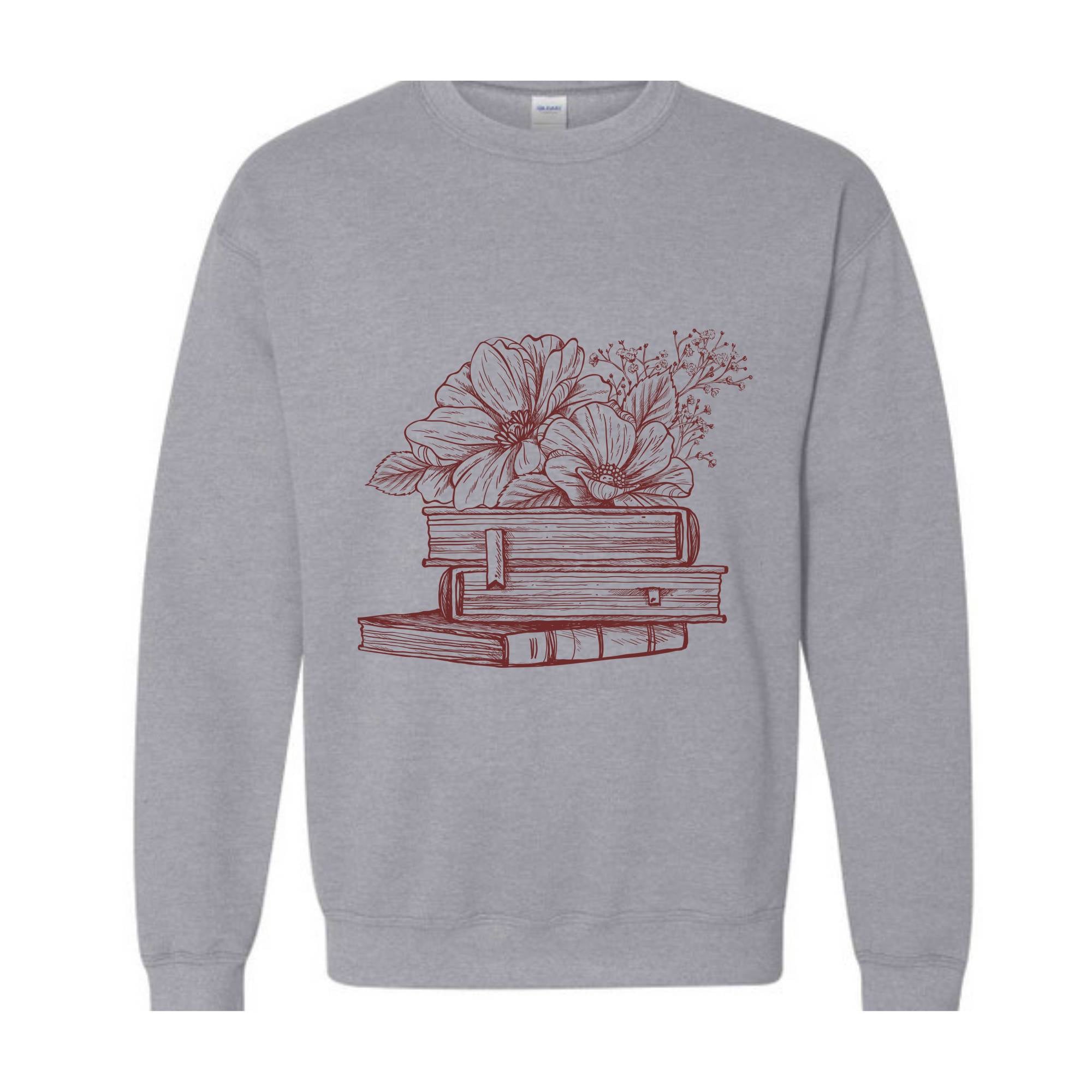 Flowers Book Sweatshirt, Book Club Sweatshirt, Bookworm Sweatshirt, Book Lover Hoodie, Bookish Sweatshirt, Librarian Sweatshirt