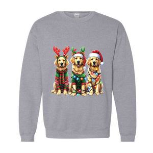 Golden Retriever Christmas Sweatshirt, Dog Christmas Sweatshirt, Golden Mom Shirt, Dog Lover Gift, Holiday Sweatshirt, New Year Sweatshirt