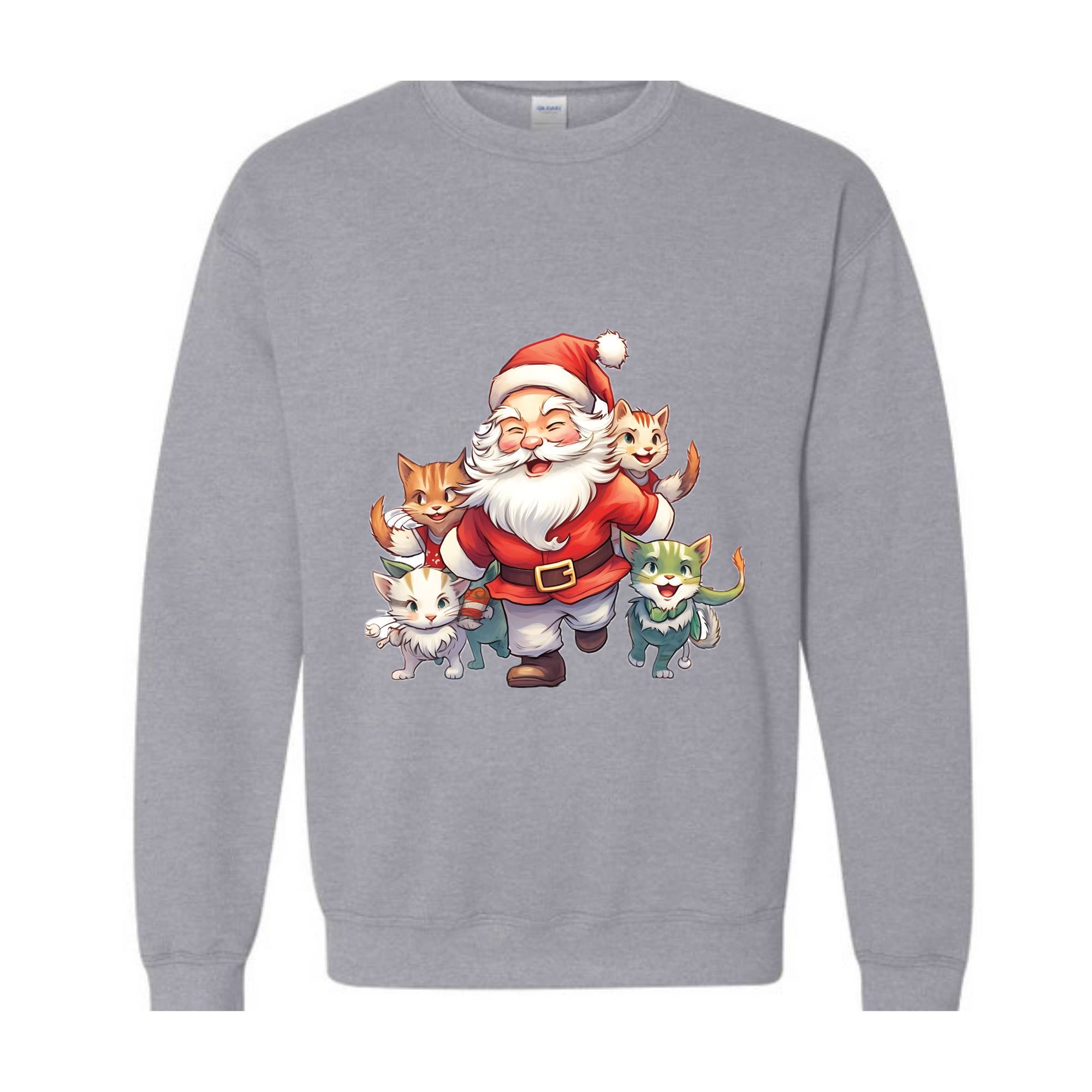 Vintage Santa Cats Christmas Sweatshirt, Retro Christmas Sweatshirt, Vintage Christmas Sweatshirt, Christmas Sweatshirt, Santa Sweatshirt