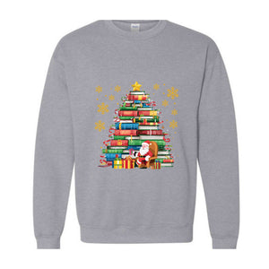 Merry Christmas Hoodie, Christmas Hoodies, Christmas Sweater, Christmas Family Matching Hoodie, Book Shelf Sweatshirt