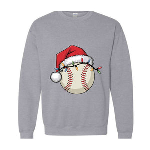 Christmas Baseball Sweatshirt, Santa Sports Sweater, Baseball Lover Sweat, Christmas Sport Shirt