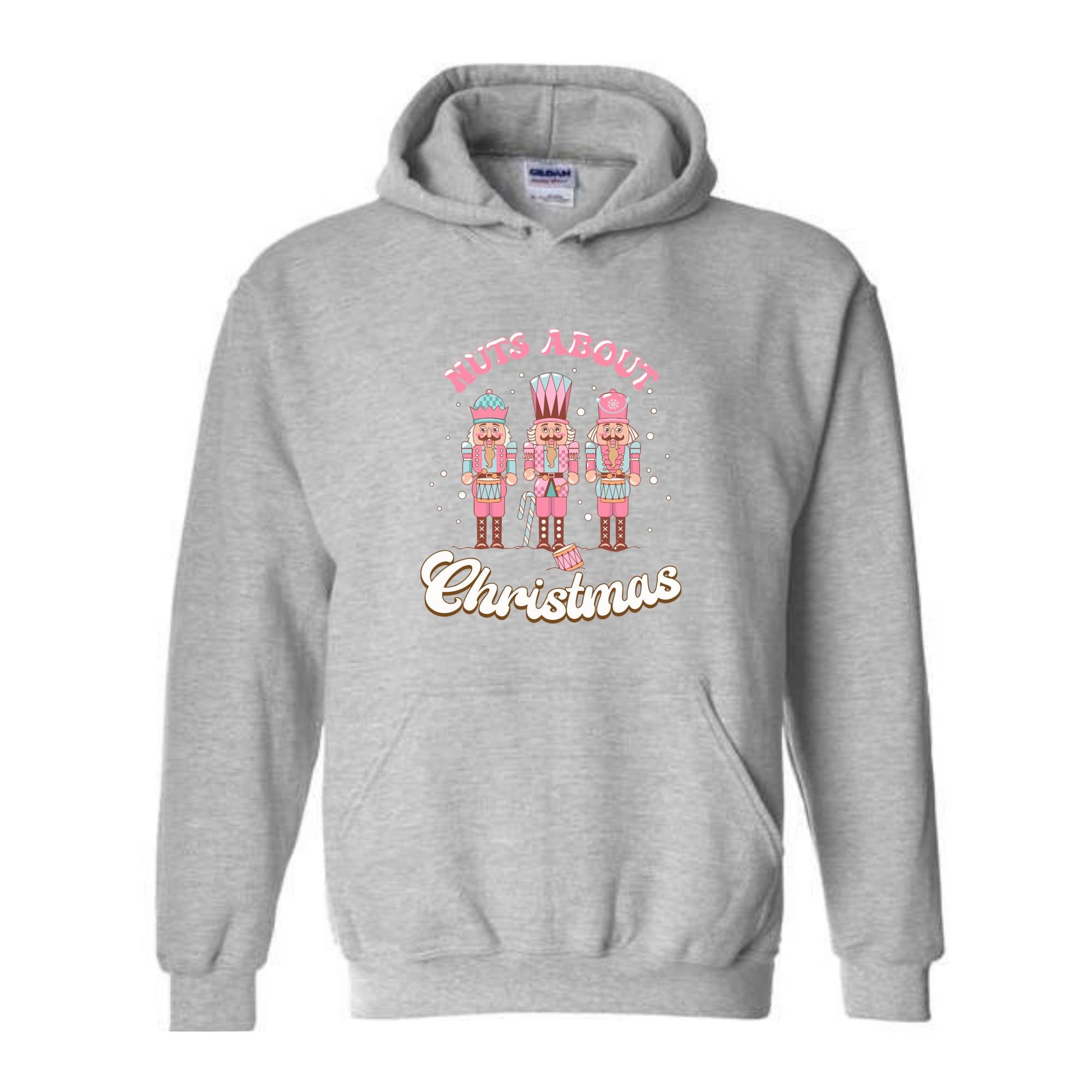 Nuts about Christmas Sweatshirt, Pink Nutcracker Sweatshirt, Christmas Party Sweater, Nutcracker Gift, Winter Sweatshirt