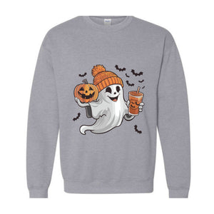 Cute Ghost Sweatshirt, Funny Spooky Sweatshirt, Pumpkin Spice Sweatshirt, Spooky Season, Halloween Party Shirt, Fall Ghost Shirt