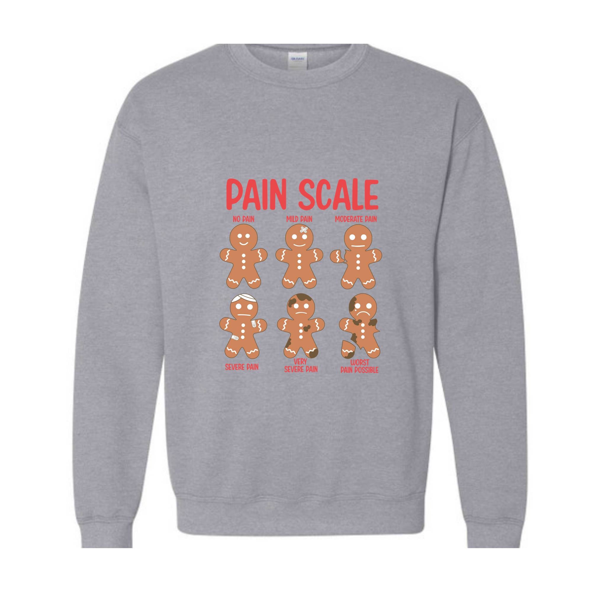 Pain Scale Gingerbread Sweatshirt, Christmas Sweatshirt Christmas Gift For Nurse, Holiday Gifts