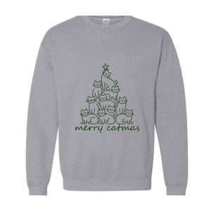 Merry Catmas Sweatshirt, Cat Lover Gift For Christmas, Christmas Sweat, Holiday Sweatshirt