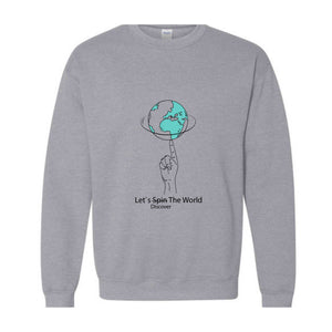 Let`s Discover the World Sweatshirt, Earth Sweatshirt, Funny Earth Sweatshirt, The World Sweatshirt, Earth Back Sweatshirt, Hand with Earth