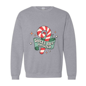 Sweet But Twisted Sweatshirt, Christmas Sweatshirt, Christmas Gifts, Christmas Candy Sweatshirt, Christmas Family Sweatshirt