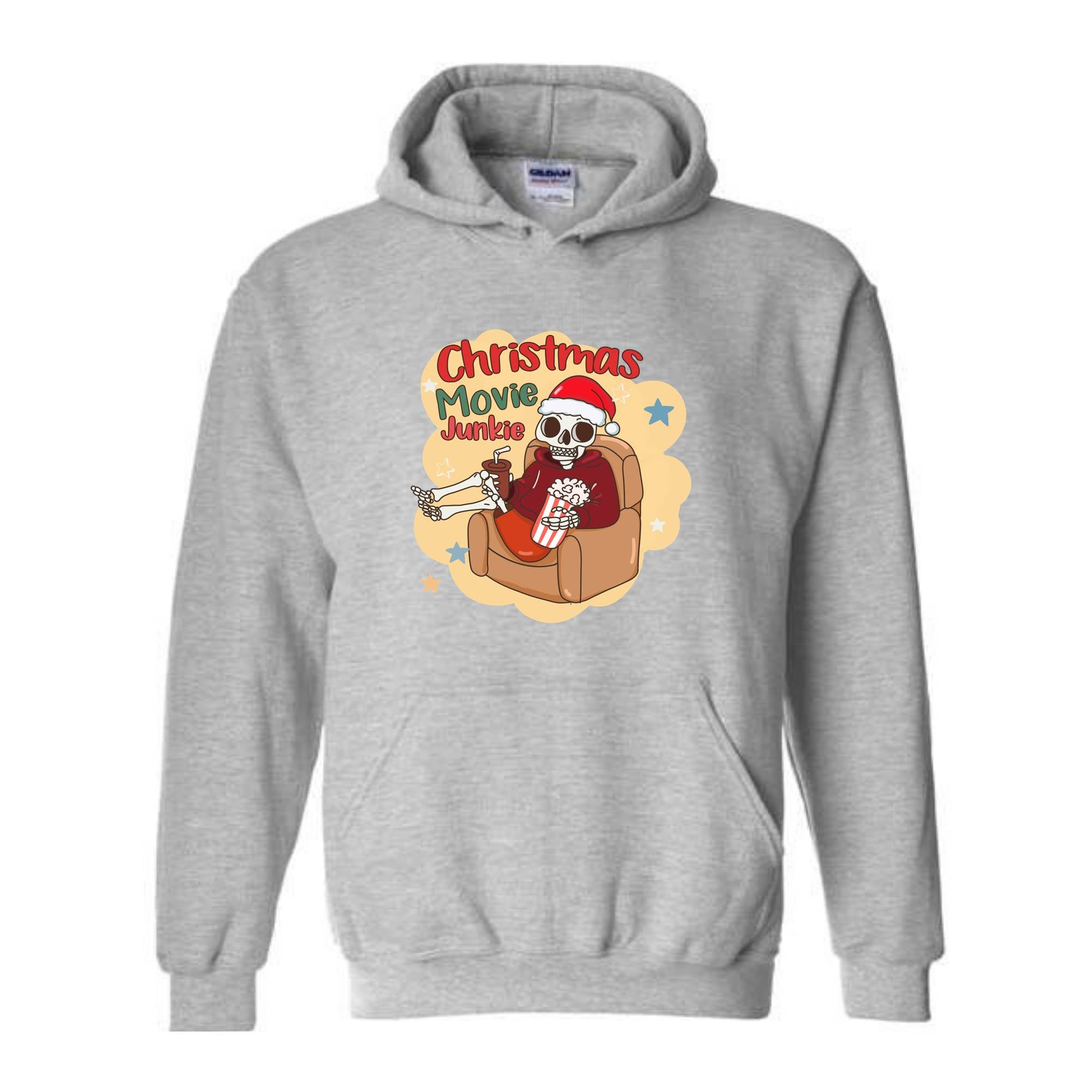 Christmas Movie Junkie Sweatshirt, Christmas Tree Sweatshirt, Christmas Movie Lover Cozy Sweatshirt, Womens Christmas Sweater