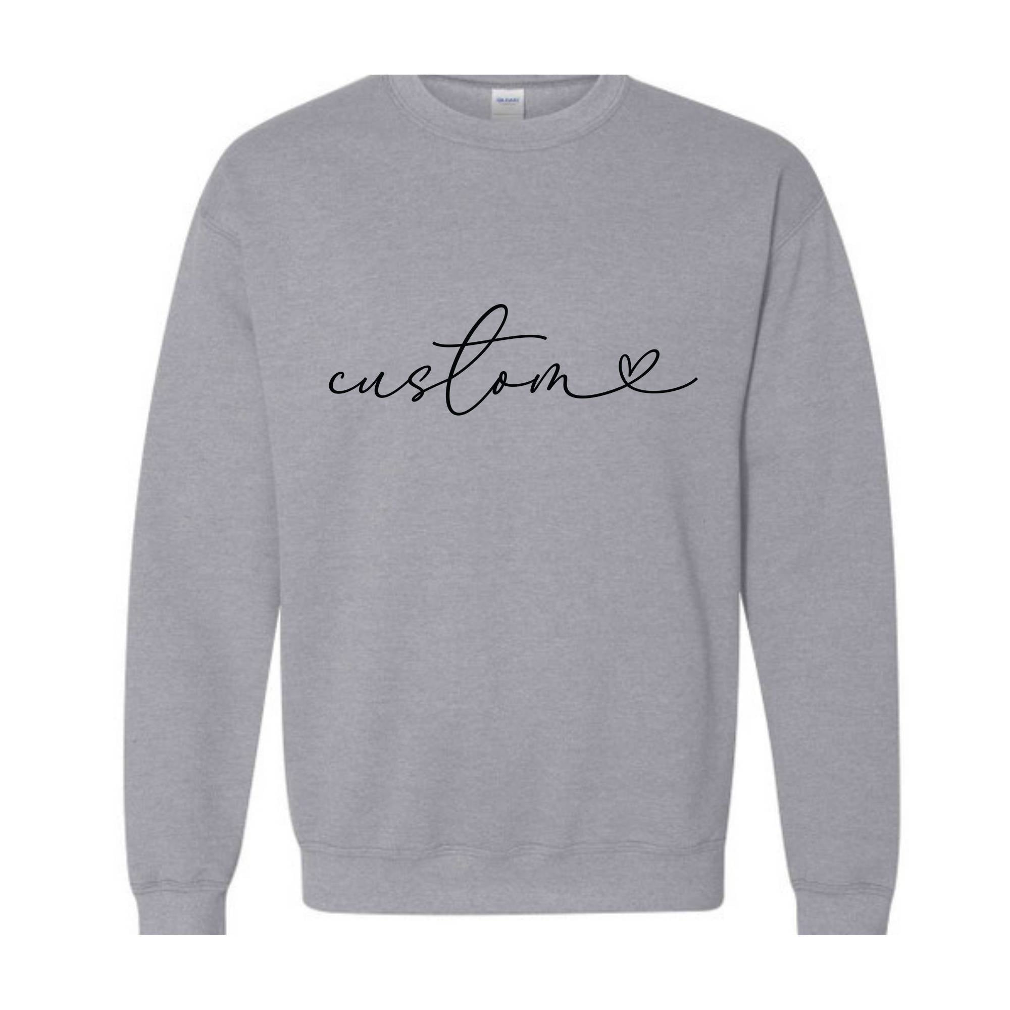 Custom Sweatshirt, Personalized Cursive Text Sweat, Floral Sleeve Sweatshirt, Personalized Gifts