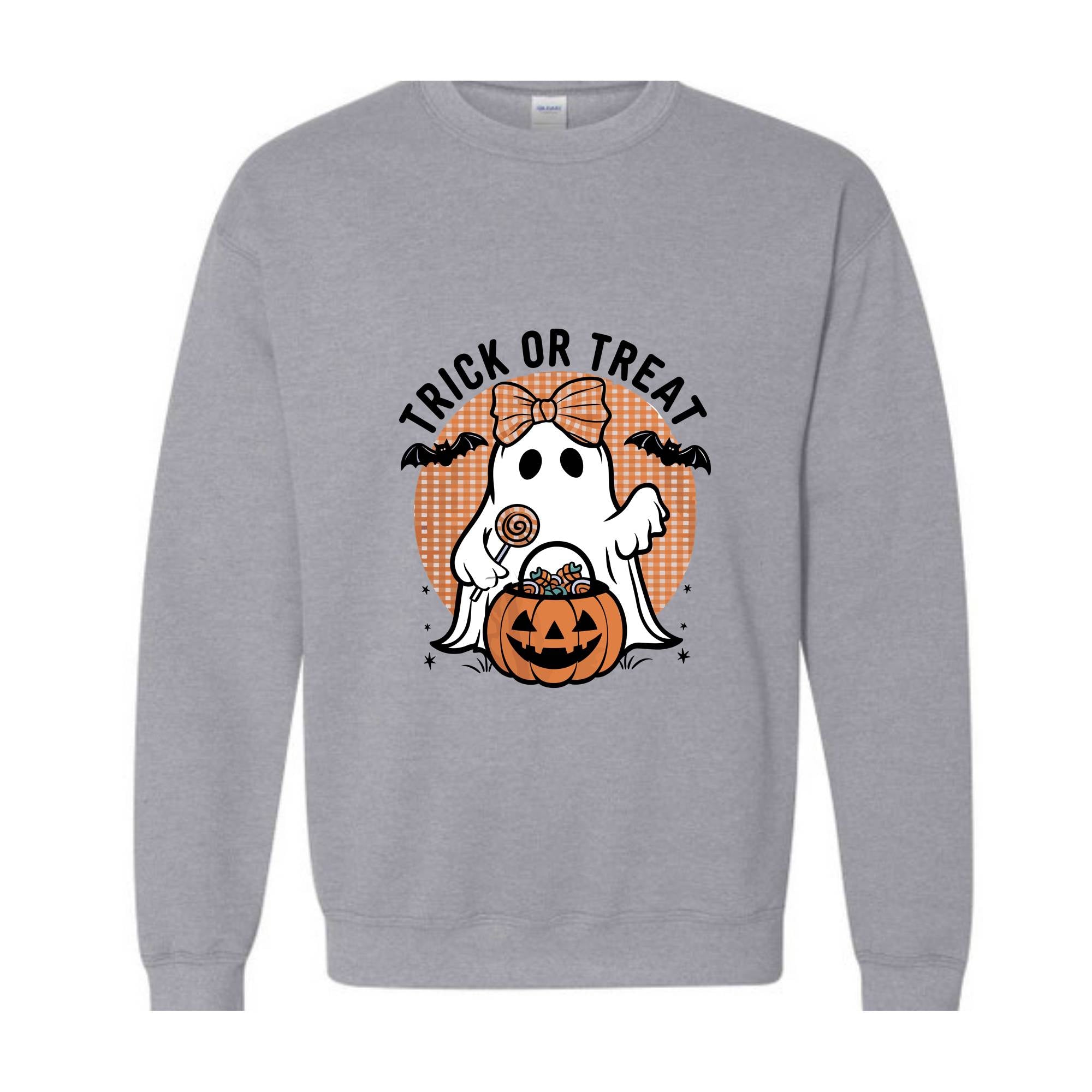 Trick or Treat Sweatshirt, Halloween , Halloween Ghost, Funny Halloween Shirt, Trendy Halloween Shirt, Spooky Halloween Shirt