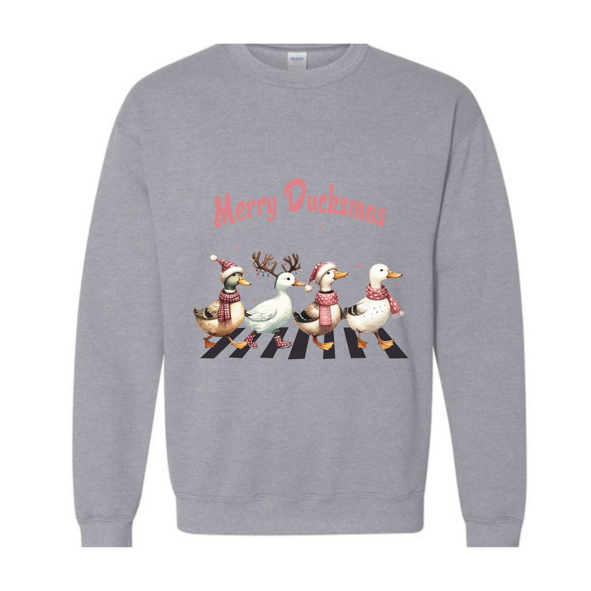 Merry Ducksmas Sweatshirt, Funny Animals Christmas Sweatshirt, Christmas Gift For Duck Lovers, Merry Ducksmas Sweatshirt For Women