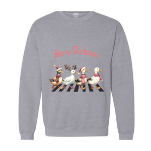 Merry Ducksmas Sweatshirt, Funny Animals Christmas Sweatshirt, Christmas Gift For Duck Lovers, Merry Ducksmas Sweatshirt For Women