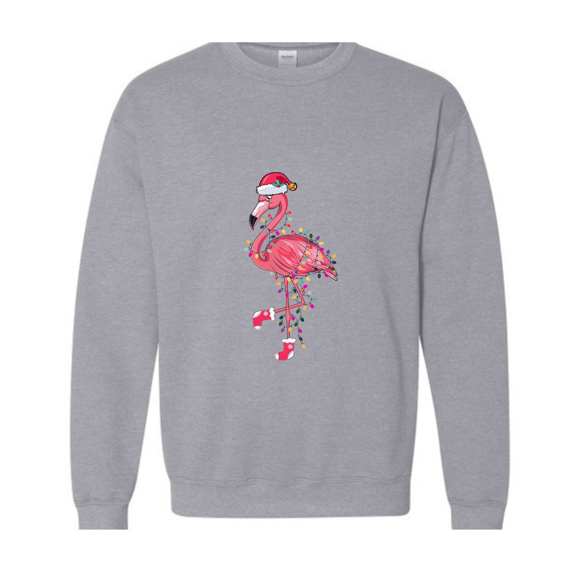 Chrismas Flamingo Sweatshirt, Cute Flamingo Sweater, Animal Christmas Sweatshirt, Santa Beach Sweatshirt, Tropical Christmas