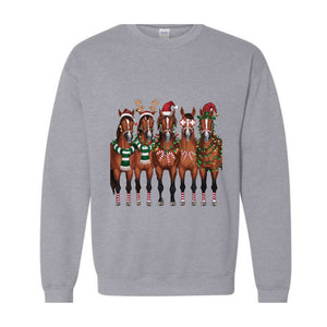 Horse Christmas Sweatshirt,Horse Christmas Shirt For Women, Funny Animals Christmas Sweatshirt, Farm Lover Gift, Funny Christmas Shirt