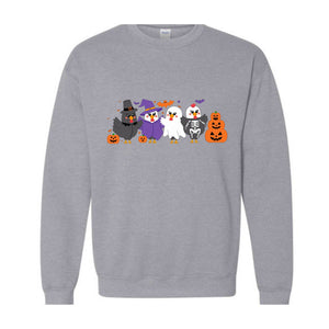 Halloween Chicken Sweatshirt, Chicken Lover Gift, Ghost Chickens Tee