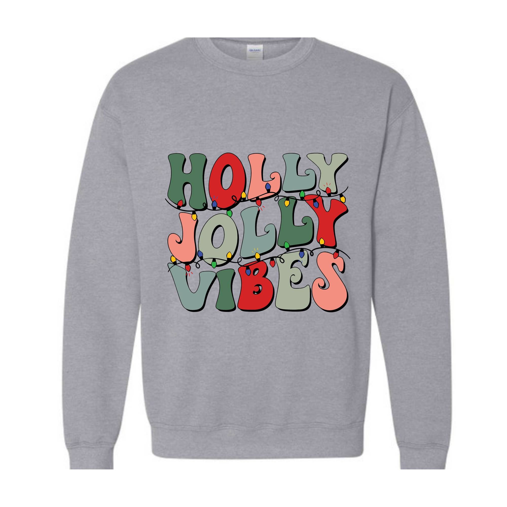 Holly Jolly Vibes Sweatshirt, Retro Christmas Sweatshirt, Christmas Vibes Sweatshirt, Groovy Christmas Sweatshirt, Christmas Vacation