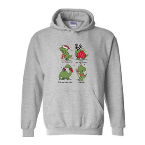 Christmas Dinosaur Hoodie, Dinosaur Hoodie, Christmas Gifts, Dinosaur Lover Hoodie, Fall Hoodie, Christmas Hoodie