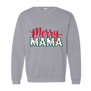 Merry Mama Sweatshirt, New Mom Christmas Sweater, Pregnancy Announcement Tee, Merry Hoodie, Cute Winter Gift